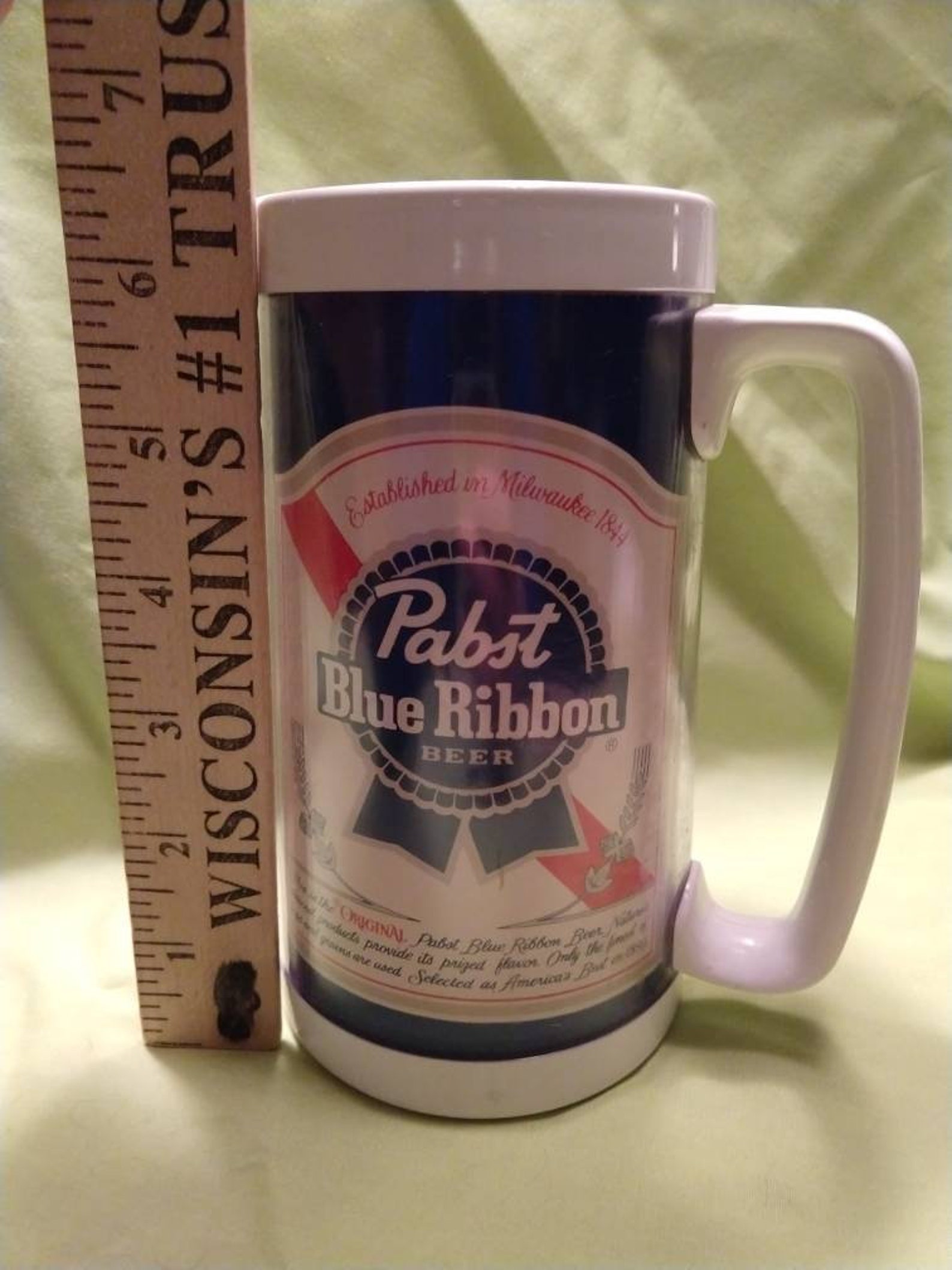 Vintage 70s PBR Pabst Blue Ribbon Insulated Mug. SHiPPiNG | Etsy