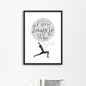 Affiche de yoga, affiche en français, affiche mots positifs, pdf