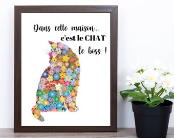 Affiche de chat, affiche humour chat, affiche en francais