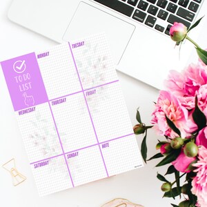 Fillable To do list, fill and print,  weekly digital planner