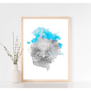 Affiche de yoga, posture du lotus, décor de yoga