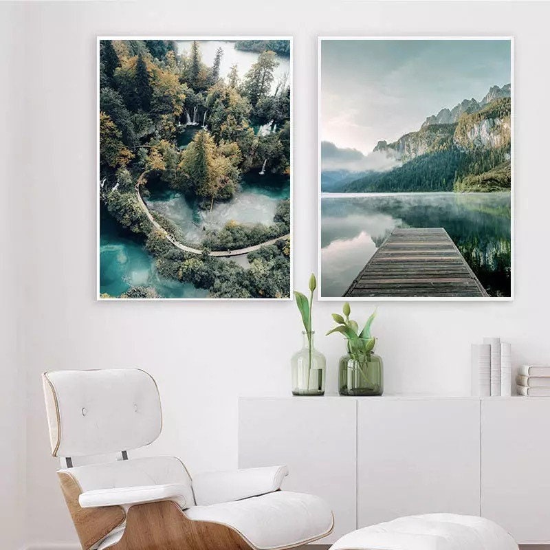 Scenic Landscape Nature Canvas Wall Art Giclée Print Painting Etsy