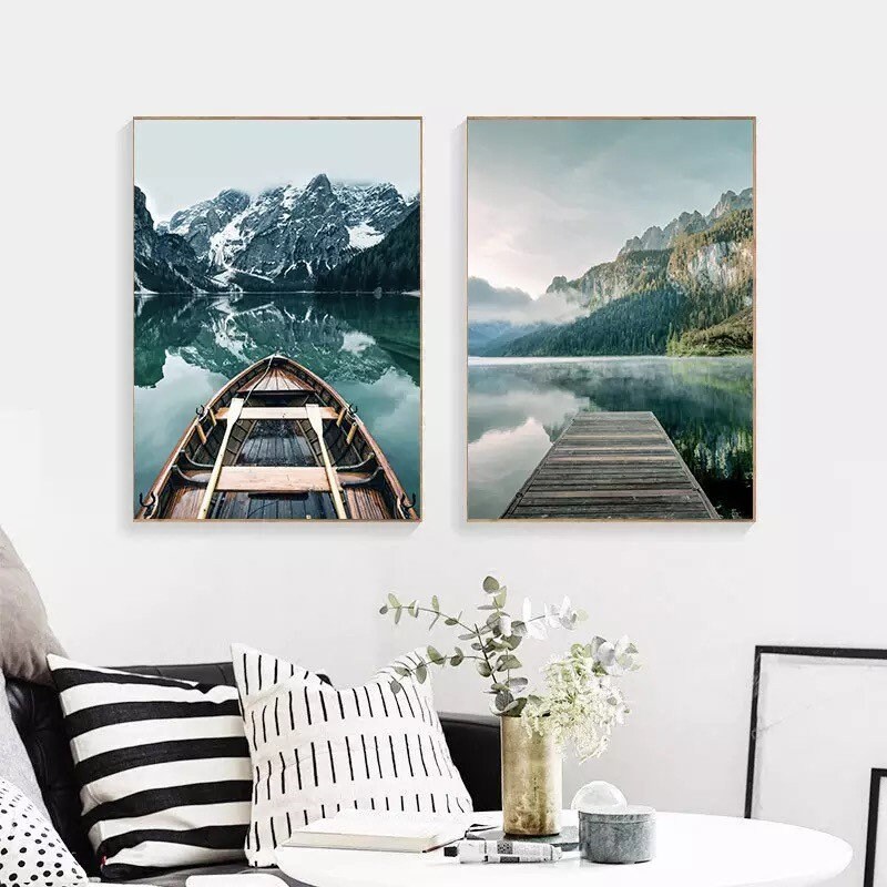 Scenic Landscape Nature Canvas Wall Art Giclée Print Painting Etsy
