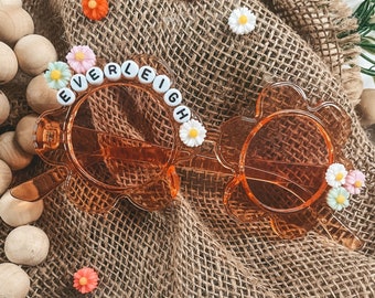 Gafas de sol para niños personalizadas, gafas de sol para niños, gafas de sol de flores, gafas de sol para niñas, gafas de sol con nombre personalizado, gafas de sol para niños pequeños, gafas de sol para bebés