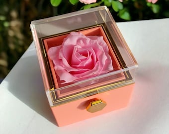 Ewige Rose - Geschenkbox - Weihnachten - Valentinstag - Geschenk - Liebe - Geschenkbox - Jahrestag - Muttertag - mit Kette