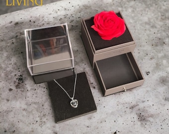 Eeuwige Roos — Geschenkdoos — Kerst — Valentijn — Cadeau — Liefde — Giftbox — Anniversary — met ketting