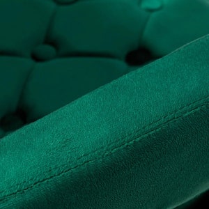 Chaise vert, gris, noir avec piètement doré à roulettes image 5