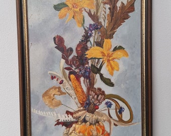 Peinture à l'huile très rare, peinture à l'huile antique de Jos Hoogwout (1892-1978). Signé & Encadré, hauteur 103 cm