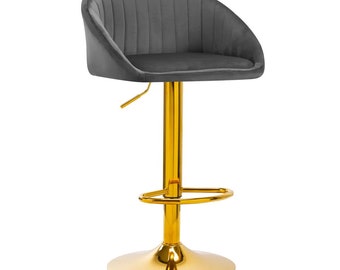 Bar chair with gold frame Full 360 degree rotation