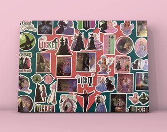 Wicked - Handpainted Canvas Stickers Artwork (40cm x 30cm)