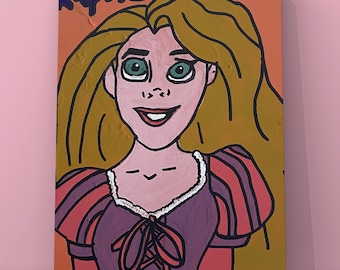 Rapunzel Portrait (Disney Tangled) Handpainted Acrylic On Stretched Canvas (30cm x 40cm x 1.5cm)