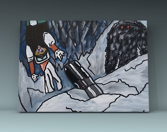 Luke Skywalker vs Wampa: Handpainted Star Wars Acrylic Canvas