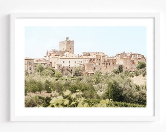 Tuscany Italy wall art, Italian countryside photography print, Italian landscape, tuscan decor, Castellina in Chianti, Old Italy hill town,