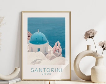 Santorini Greece travel print, Santorini photography, Santorini island art print, Greece coastal wall art, Mediterranean decor, beach art