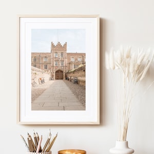 Jesus College Cambridge University print, Classic architecture print, Cambridge wall art, black and white photography, Graduation gift