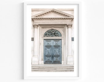 Blue door photography, Venice Italy wall art print, Venice architecture print, Venetian door print, door poster, neutral Italy print