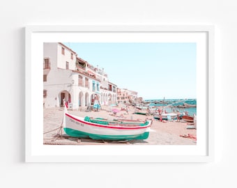 Costa Brava beach print, Calella de Palafrugell Spain wall art, beach photography, Mediterranean coastal wall art, Catalonia travel poster