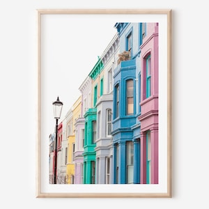 Notting Hill London print, Lancaster Road colorful house, London wall art, London street in Kensington Chelsea, London poster