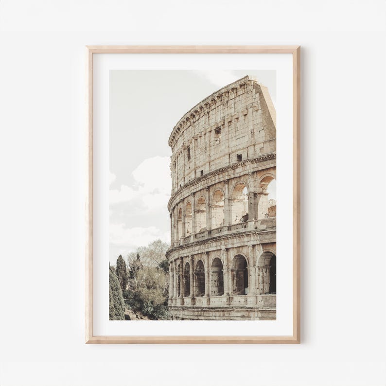 Rome Prints Set of 3 – Italian Wall Art, Colosseum Trevi Fountain St Peter’s Basilica, Roman Architecture Photography, City Travel Decor image 12