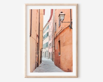 Italy print, Italian village wall art, Riomaggiore Cinque terre print, street photography, Mediterranean colourful houses, Italy travel art