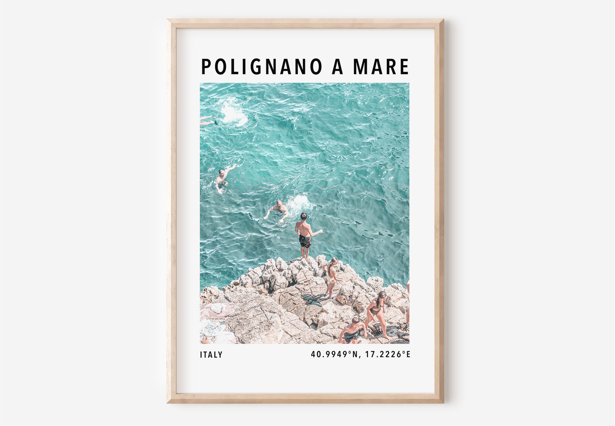 Polignano a mare Reiseplakat, Apulien Italien Fotografie, Italien Poster,  Mediterrane Wandkunst, Küstenwandkunst, Italienisches Strandfoto - .de