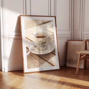 Sztuka ścienna z wózkiem do kawy espresso, wydruk na filiżance kawy, sztuka ścienna do kuchni w kawiarni, wystrój kawiarni, zdjęcie włoskiej kawiarni, prezent dla miłośnika kawy