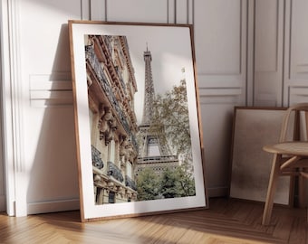 Eiffel Tower Print, Paris Wall Art, Iconic Parisian Street Scene, Paris photography, French home decor,