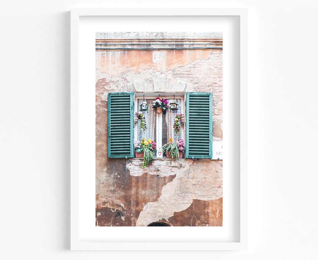 Italy Wall Art, Cottagecore Photography Print of Italian Window in