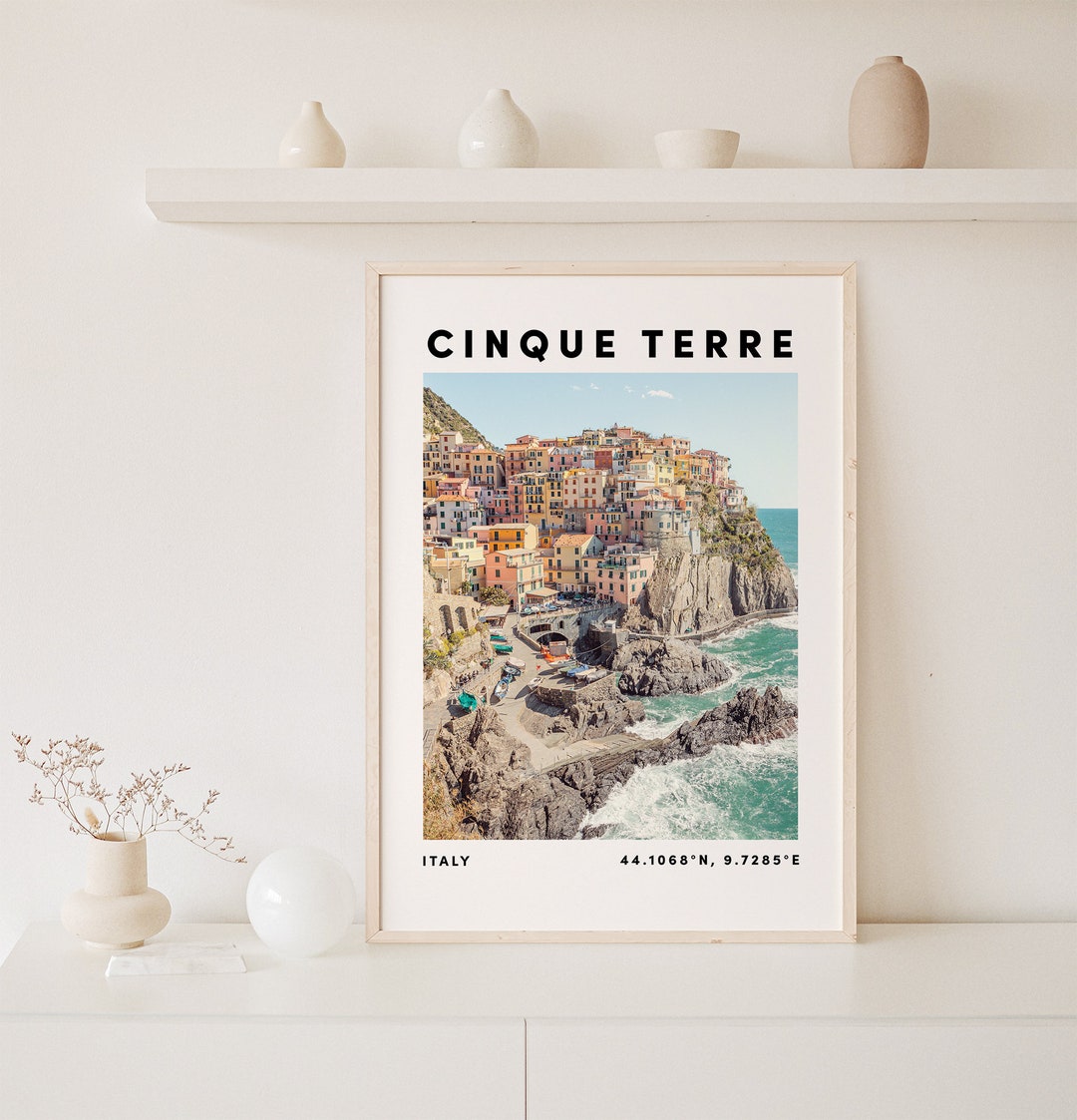 Cinque Terre Print, Italy Summer Poster, Italian Coastal Wall Art ...