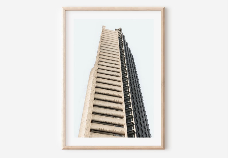 Brutalist architecture wall art, London print, Barbican Centre, London wall art, London photography, Brutalism, minimalist wall art image 1