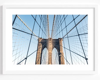 Brooklyn Bridge NYC photography, New York poster, New York architecture print, nyc poster, New York wall art