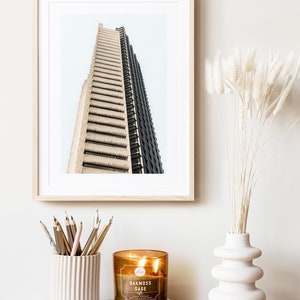 Brutalist architecture wall art, London print, Barbican Centre, London wall art, London photography, Brutalism, minimalist wall art image 2