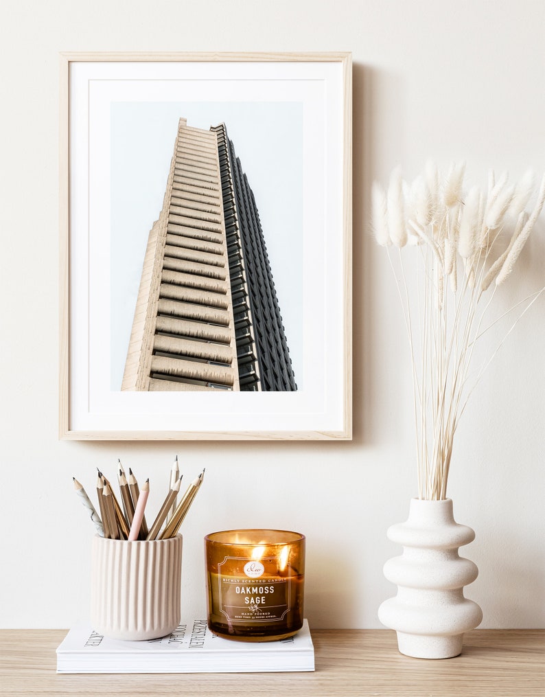 Brutalist architecture wall art, London print, Barbican Centre, London wall art, London photography, Brutalism, minimalist wall art image 2