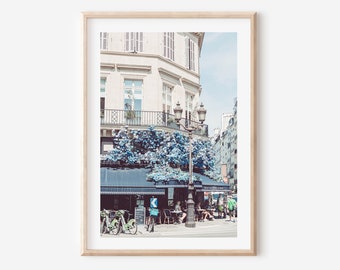 Le Musset Paris cafe art, Paris floral cafe print, Paris flower cafe, French restaurant photography, Paris flower poster, French cafe decor