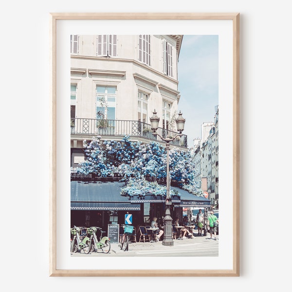 Art de café Le Musset Paris, impression de café floral parisien, café de fleurs de Paris, photographie de restaurant français, affiche de fleurs de Paris, déco de café français