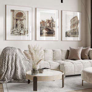 Rome Prints Set of 3 – Italian Wall Art, Colosseum Trevi Fountain St Peter’s Basilica, Roman Architecture Photography, City Travel Decor image 5