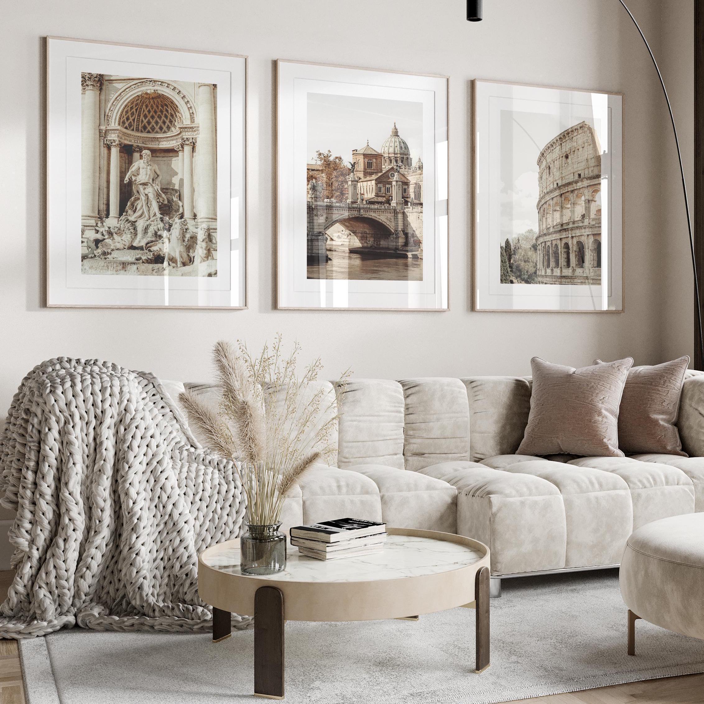 Rome Prints Set of 3 – Italian Wall Art, Colosseum Trevi Fountain St ...