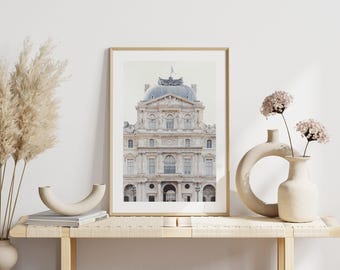 Paris Wall Art, Louvre Museum Print: Parisian Architecture Photography, Neutral Home Decor