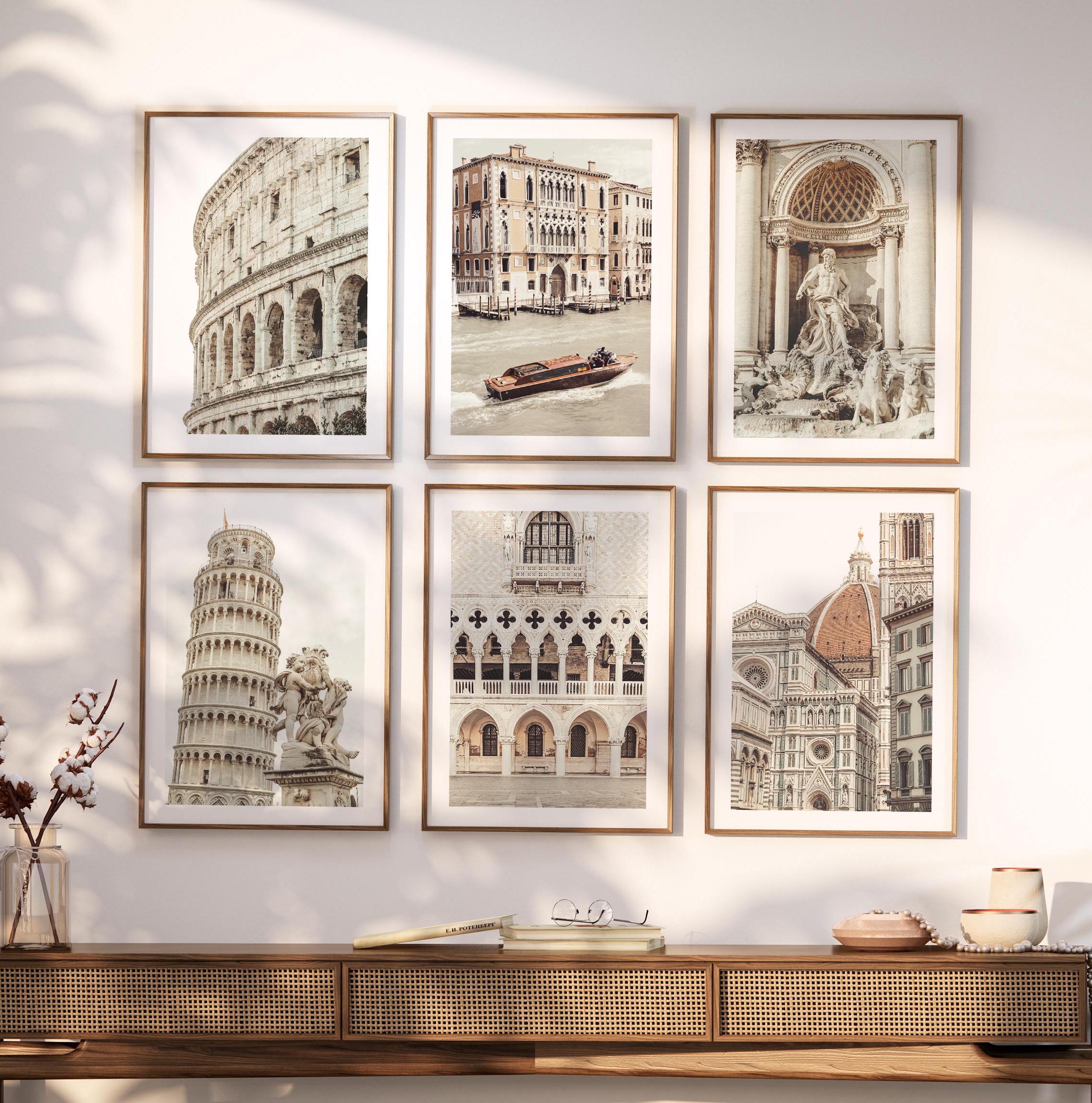 Italian Architecture Wall Art Set of 6 – Neutral Vintage Travel