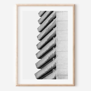 Contemporary London wall art, Barbican print, minimalistic Brutalist architecture print, London black and white photography, monochrome art