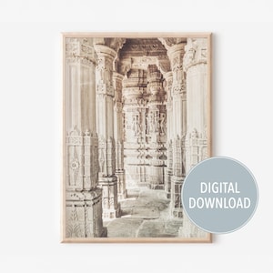 Impression de Jodhpur Inde, art mural Boho neutre, photographie d&#39;architecture indienne, décoration de voyage Rajasthan, décoration minimaliste douce neutre bohème
