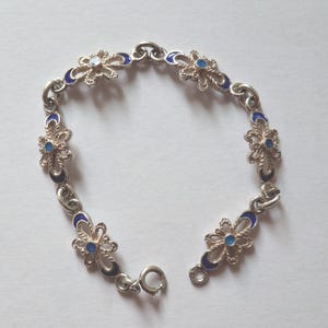 800 silver and enamel bracelet. Vintage