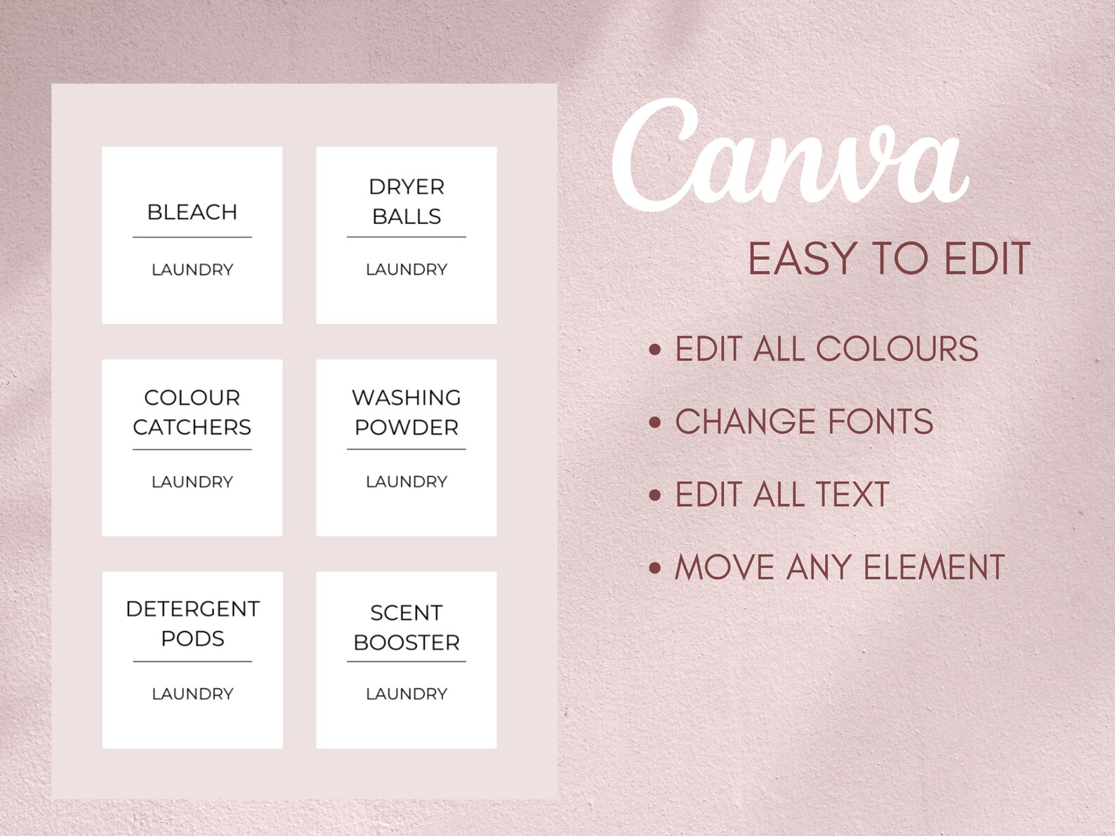 Laundry Labels, Printable, Editable Laundry Organisation Labels, A4 ...