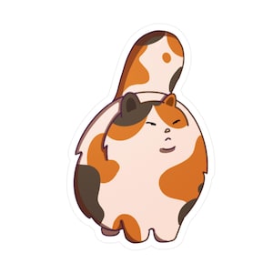 Sticker chat calicot - vinyle imperméable Sticker kawaii chat calicot mignon bouteille d&#39;eau pour ordinateur portable