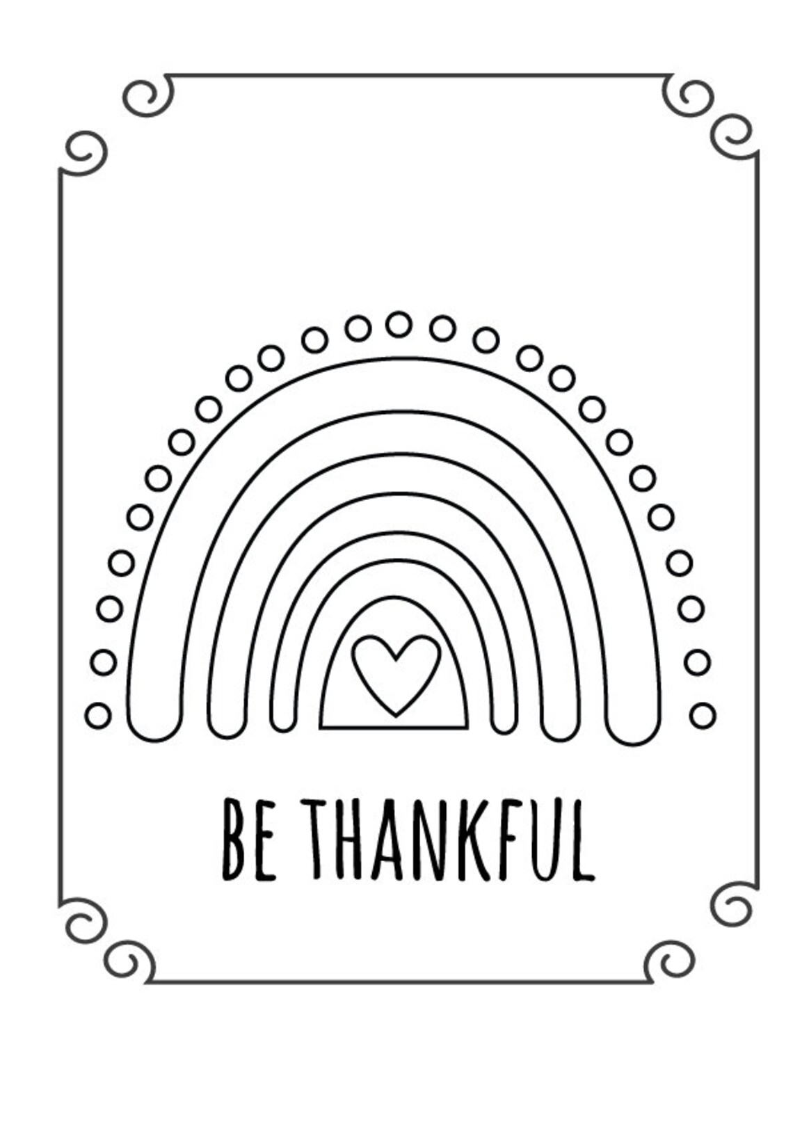 10 PRINTABLE Boho Rainbow Colouring Page Digital Download Kids Etsy