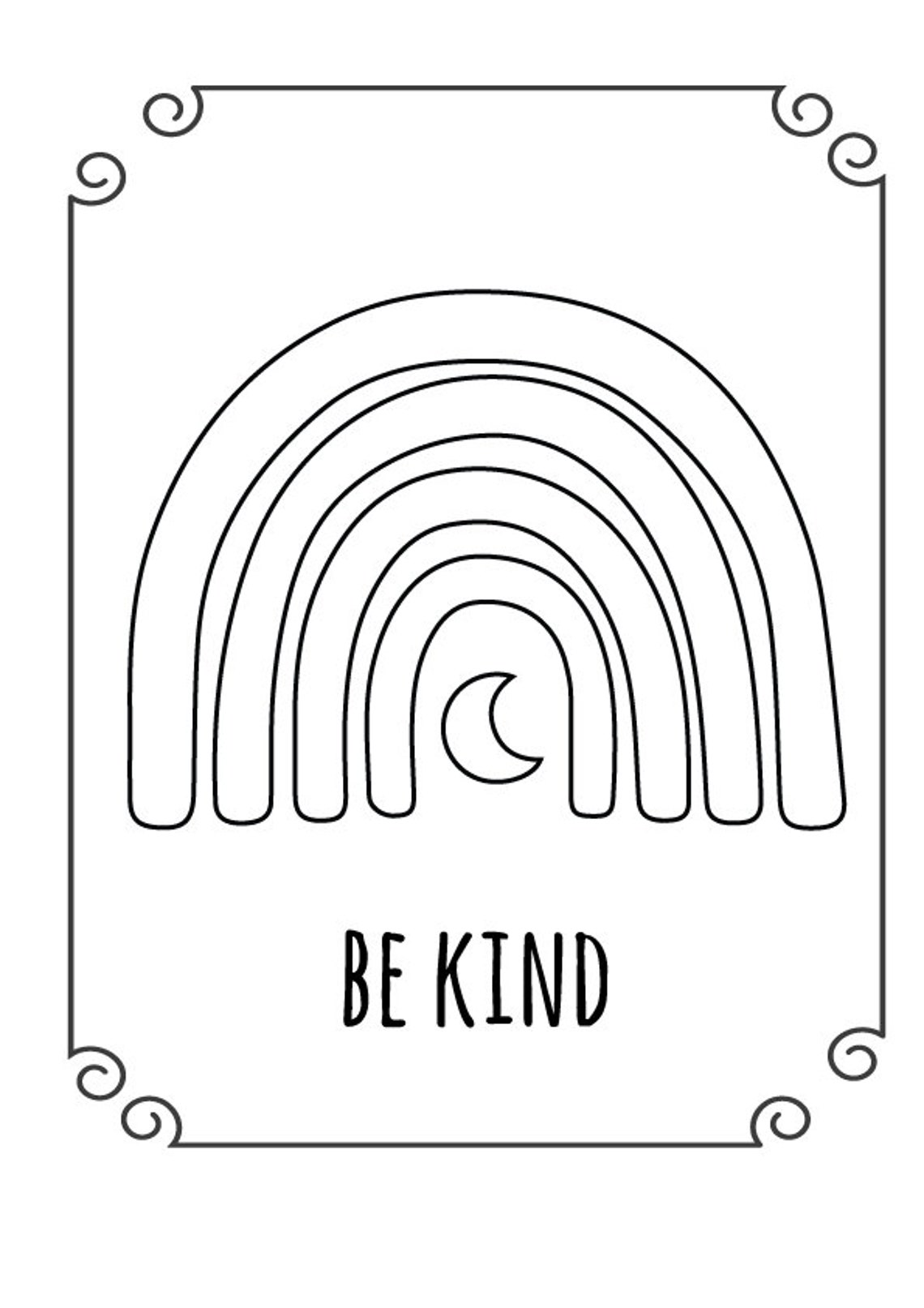 10 PRINTABLE Boho Rainbow Colouring Page Digital Download Kids Etsy