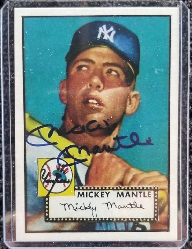 Mickey Mantle 1952 Topps 311 W/auto Baseball Card Rookie Card Etsy