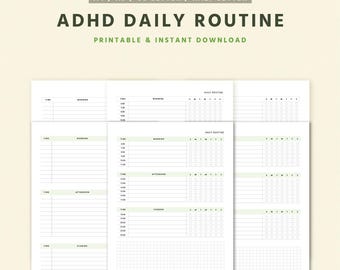 ADHD Daily Routine Planner, Habit Tracker Printable (A4/A5/US Letter)
