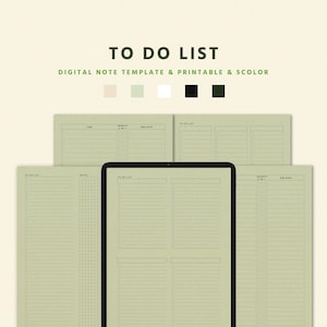 Minimalist To Do List, Digital Daily Planner for iPad, Printable Task Organizer for GoodNotes & Notability