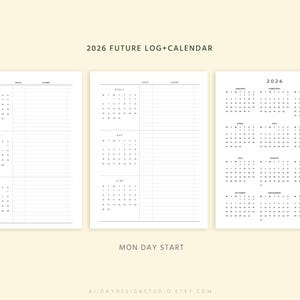 2026 Future Log Printable, Year at a Glance Planning, Minimalist Bullet ...